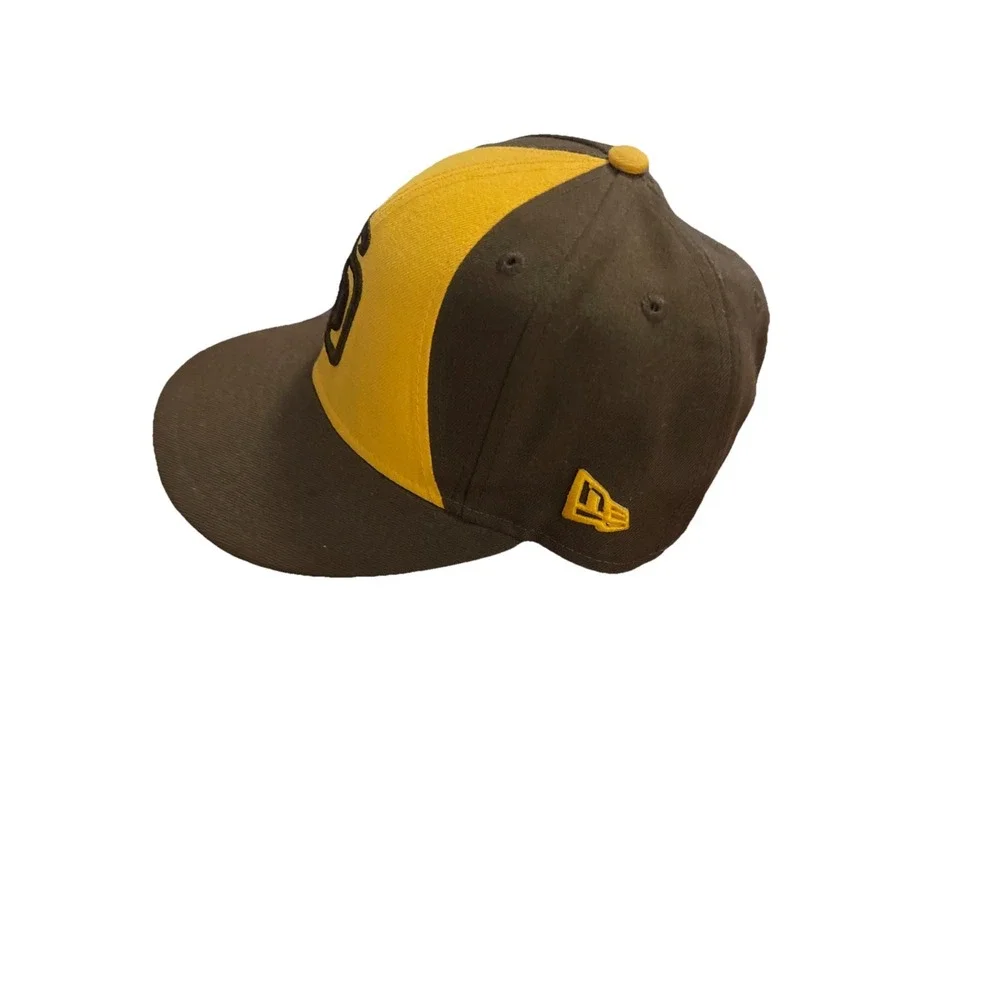 San Diego Fitted New Era 59fifty Hat Adult Sz 7 1/4‎ Brown Yellow Ball Cap Hat